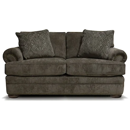 Casual Loveseat with Nailhead Trim